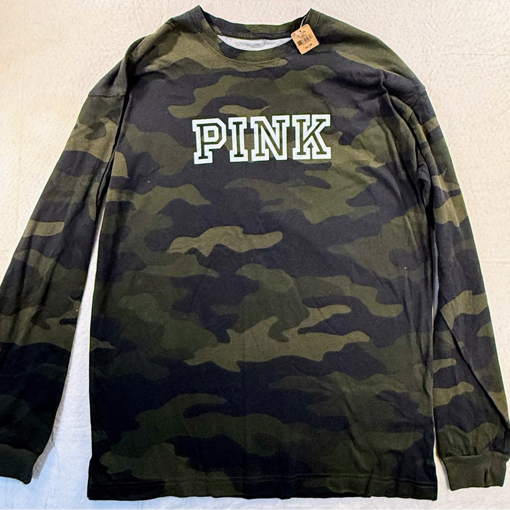 Victoria's Secret Pink Camo Long Sleeve Print Shirt XS